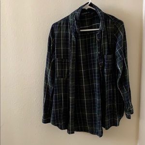 Green, plaid flannel